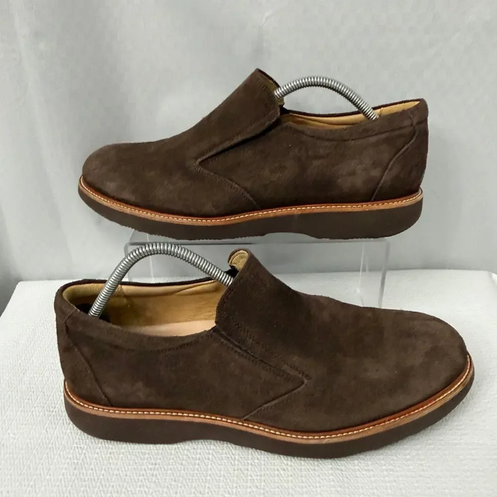 Samuel Hubbard Frequent Traveler Shoes Mens 10.5 Wide Brown Suede Slip On Vibram
